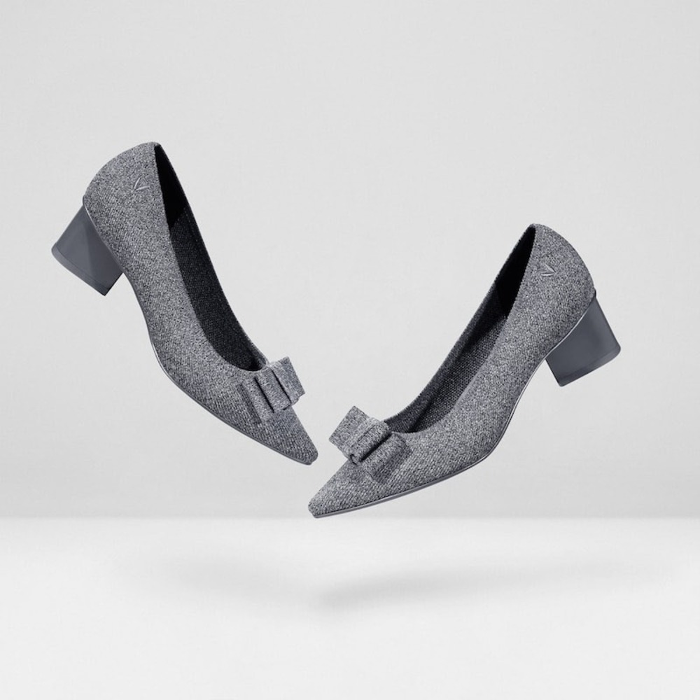 VIVAIA Pointed-Toe Bow Heels Grey – EU‎ 36 / US 5.5–6